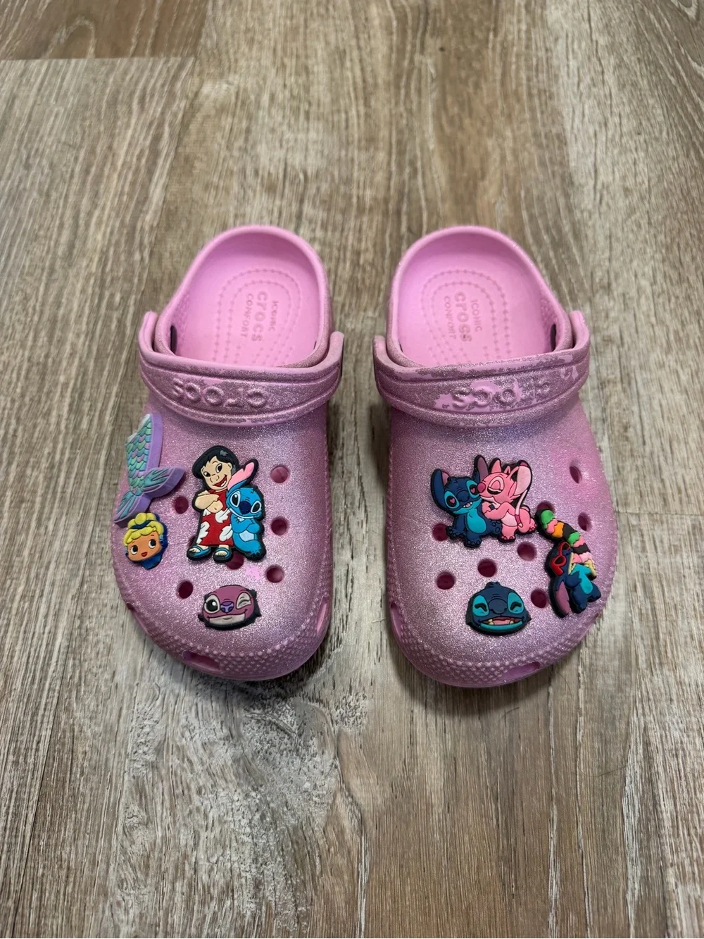 CROCS sparkly pink